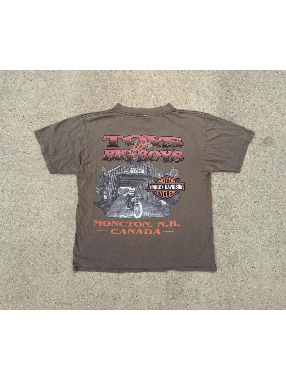 Vintage Harley-Davidson Brown Faded Graphic T-Shirt